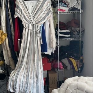 Striped Garment Rack Cover